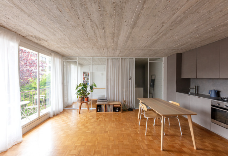 appartement parisien des années 60 aux volumes repensés pour otpimiser et moderniser l'espace